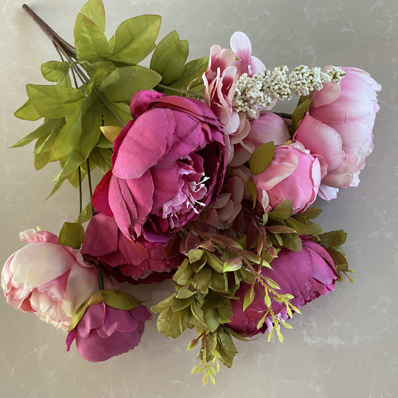 P0038 Thirteen heads of European peonies