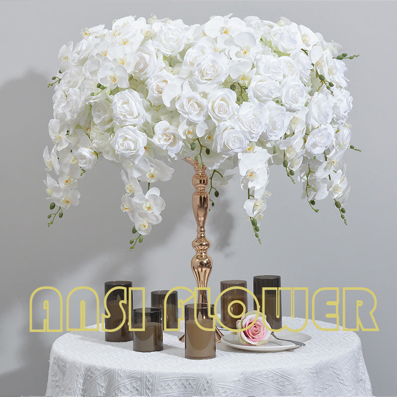 FB0041 White Phalaenopsis Orchid Ball