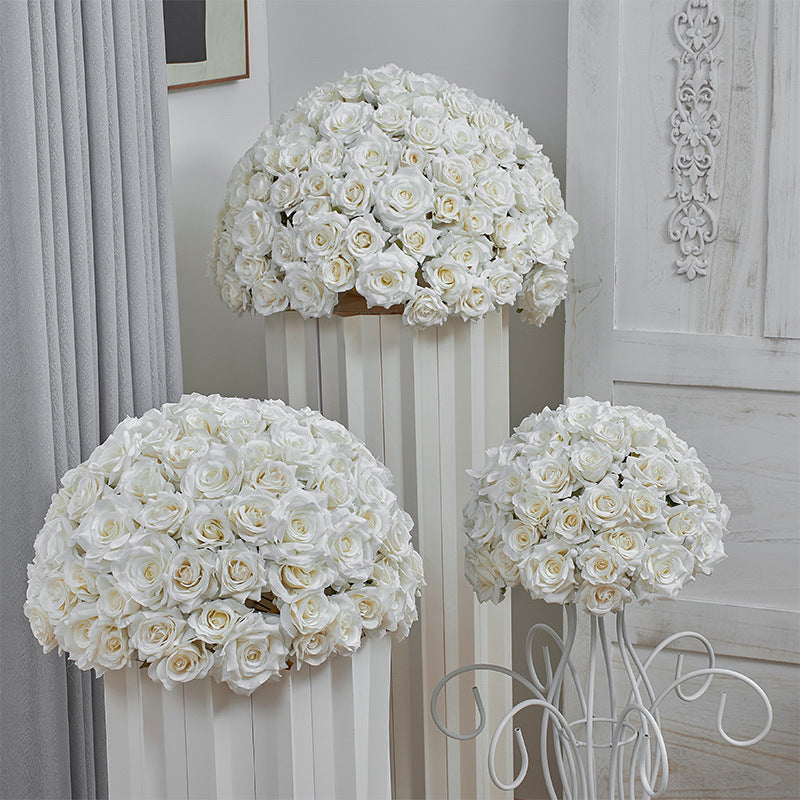 FB0026 white diamond rose ball