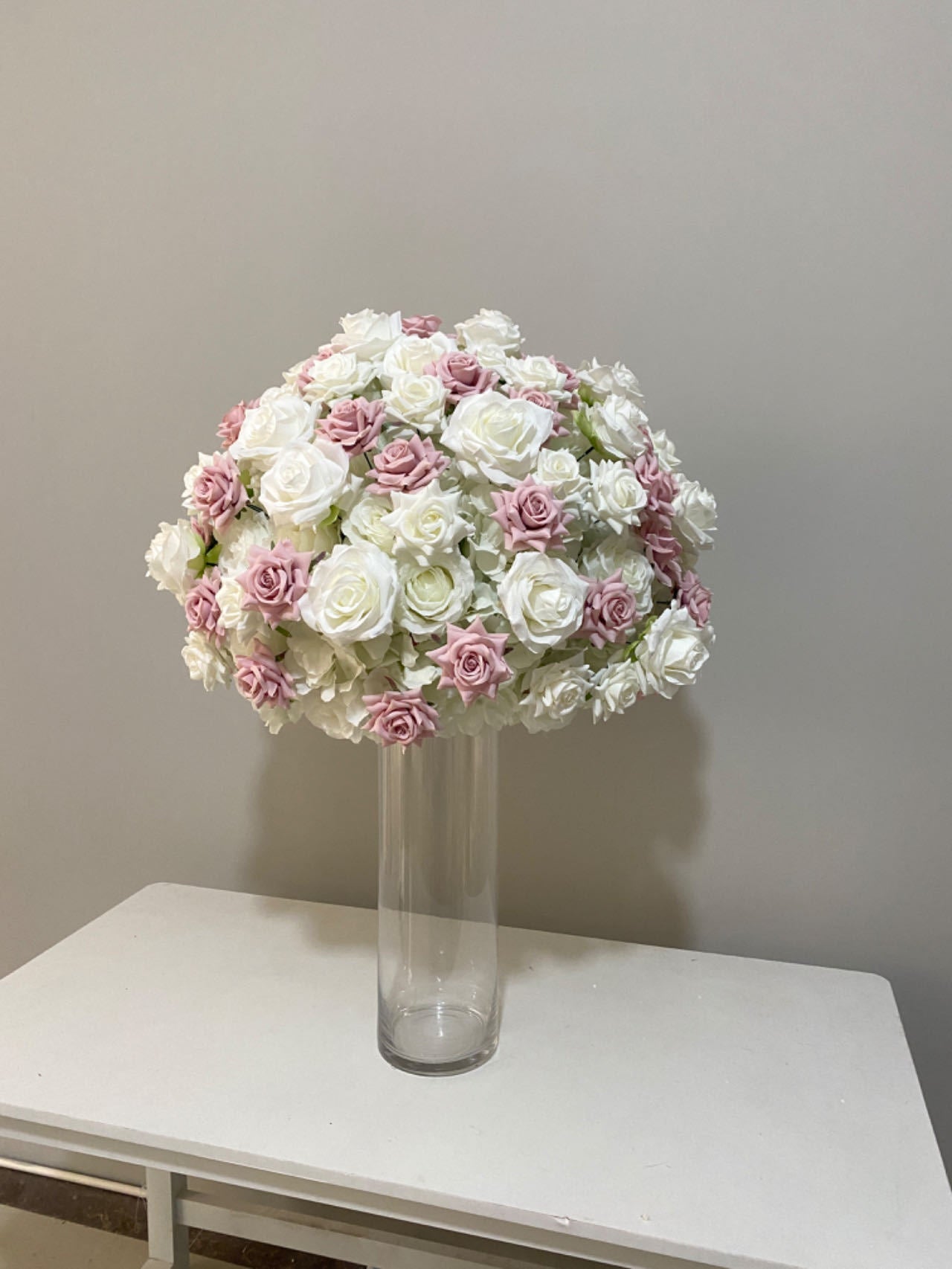 FB0010 Curled rose artificial flower ball