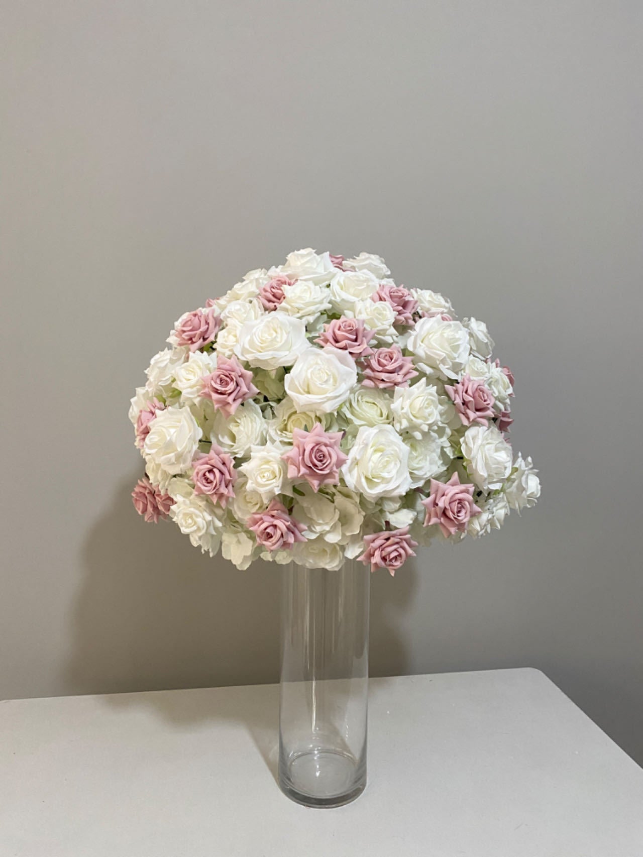 FB0010 Curled rose artificial flower ball