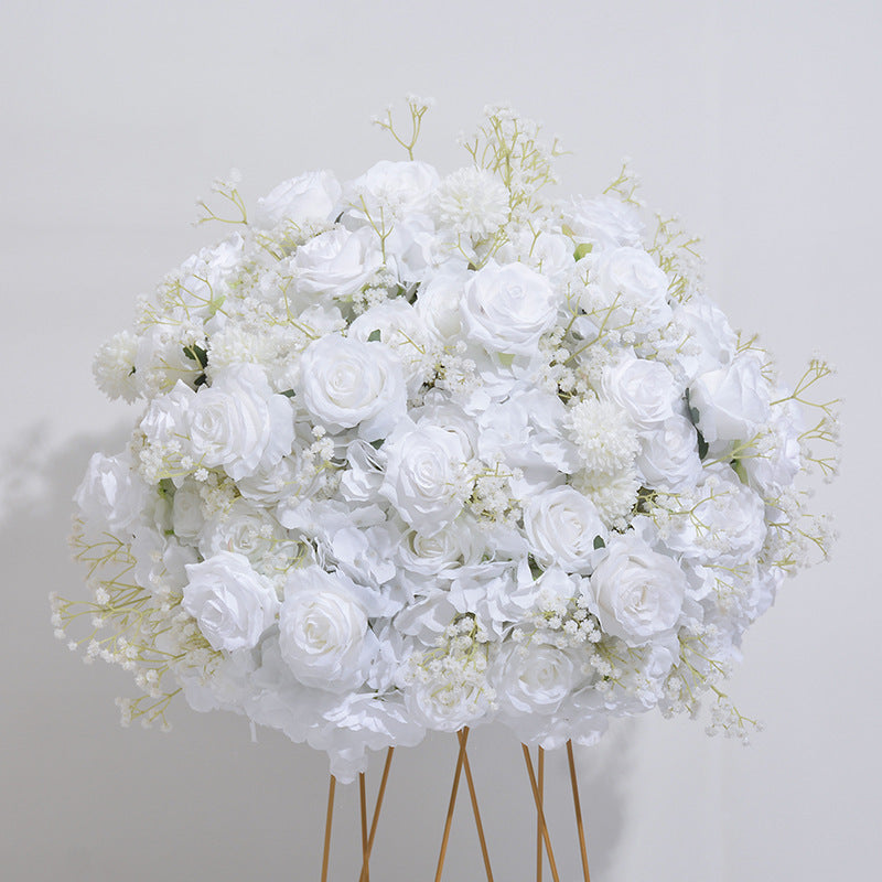 FB0033 Pure white rose gypsophila flower ball