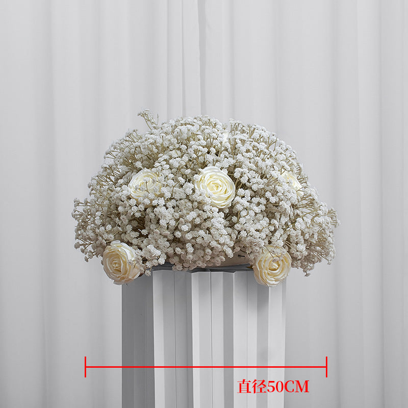 FB0001 Dark babybreath flower ball with roses