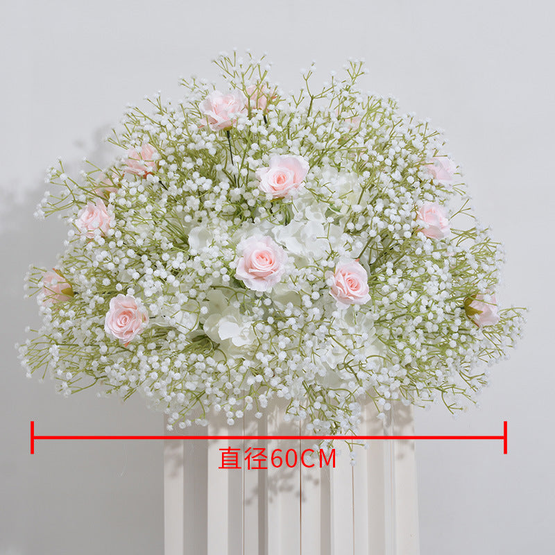 FB0030 Multicolor baby's breath rose ball