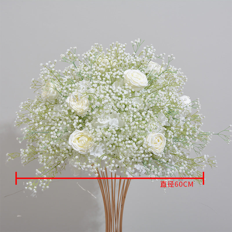 FB0028 Light color baby's breath rose ball