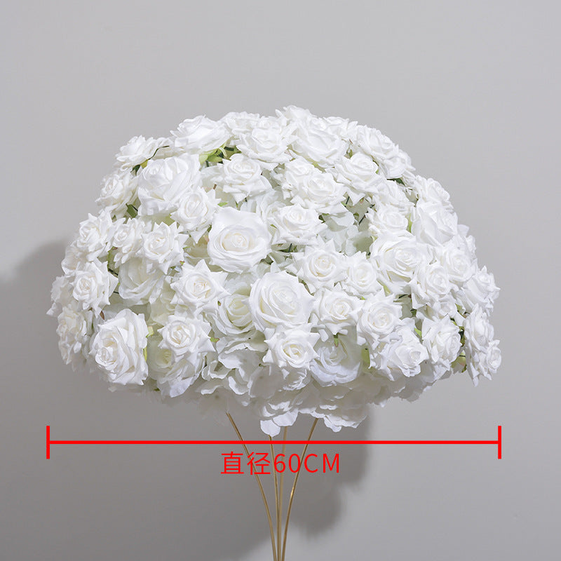 FB0010 Curled rose artificial flower ball