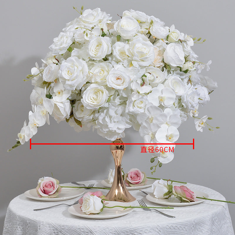 FB0044 White Phalaenopsis Hydrangea Rose Ball