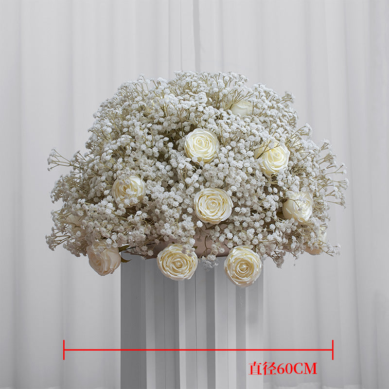 FB0001 Dark babybreath flower ball with roses