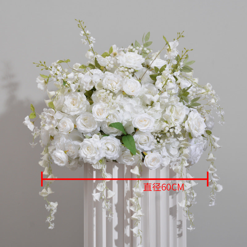 FB0025 White lily of the valley rose ball