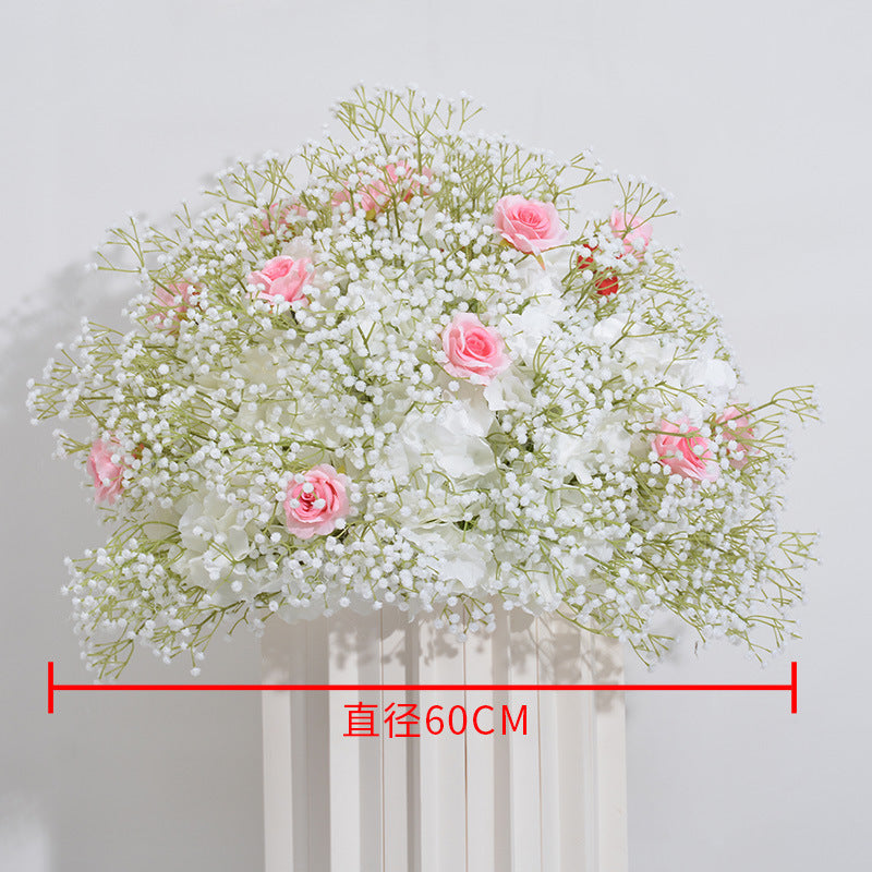 FB0030 Multicolor baby's breath rose ball