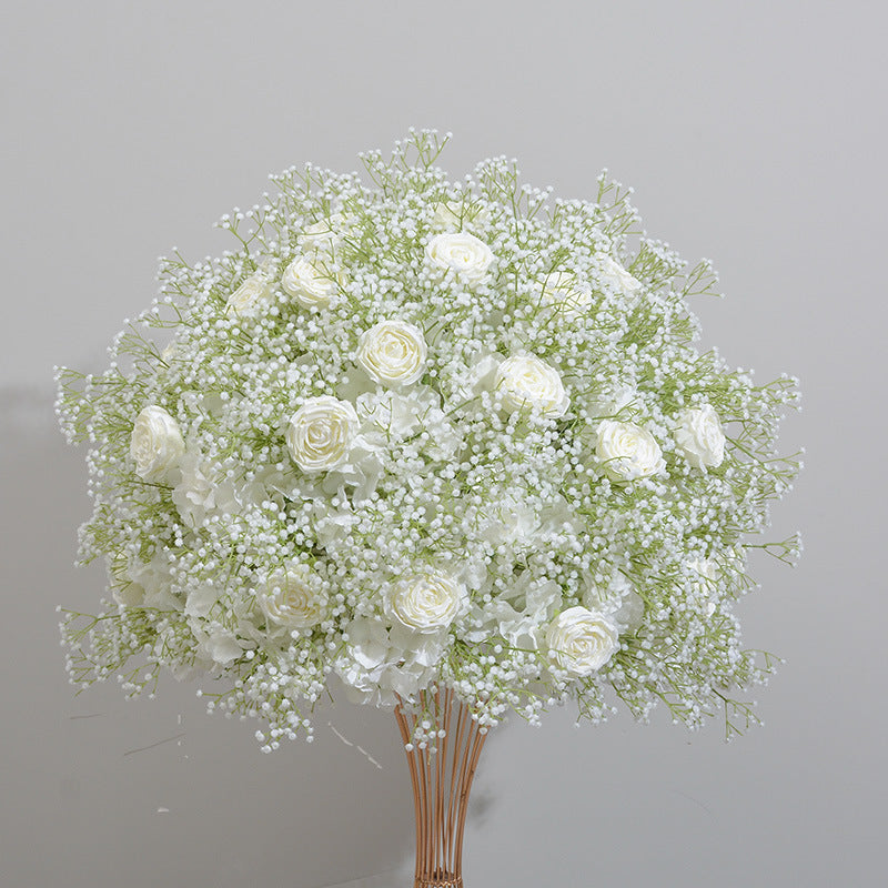 FB0028 Light color baby's breath rose ball