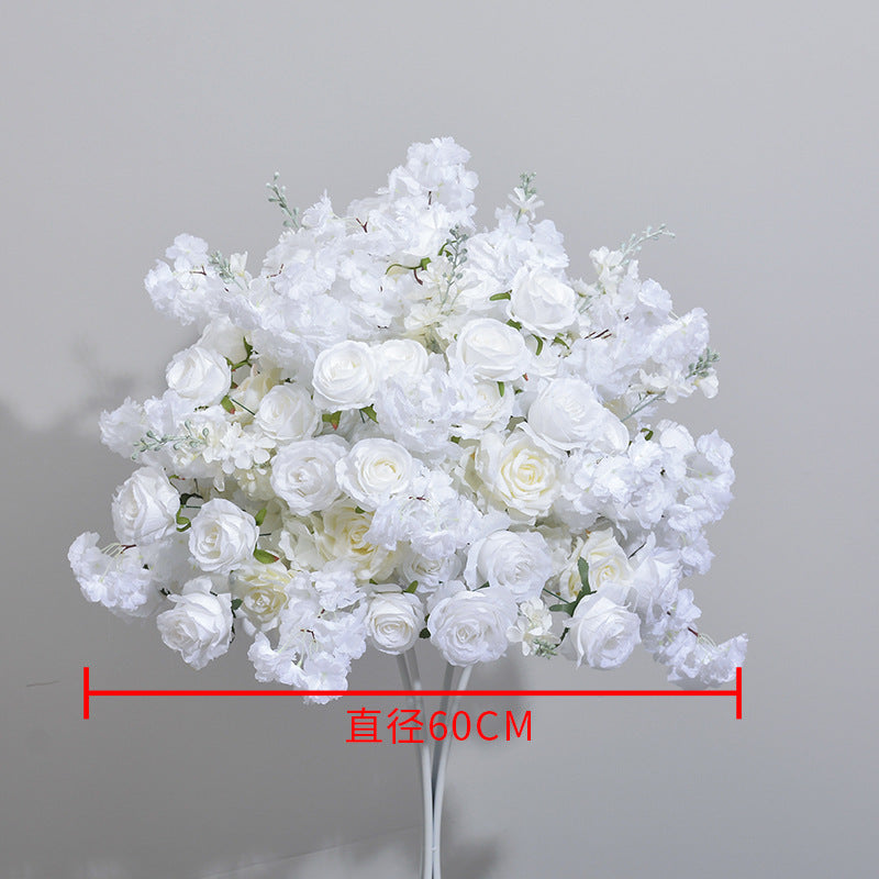 FB0019 White cherry blossom rose ball