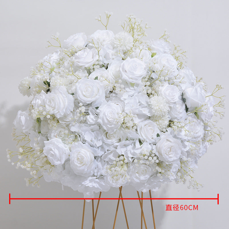 FB0033 Pure white rose gypsophila flower ball