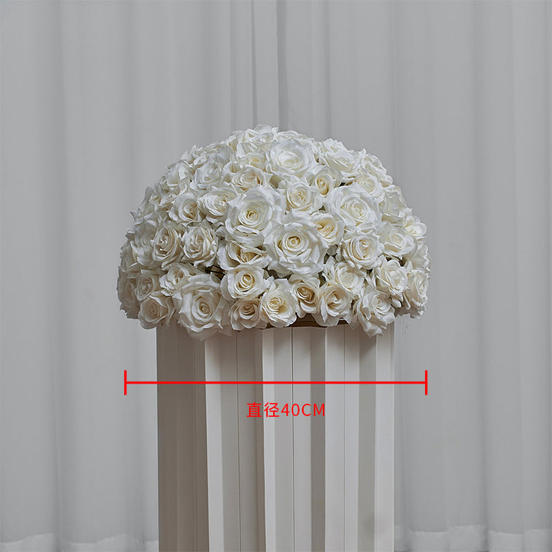 FB0026 white diamond rose ball