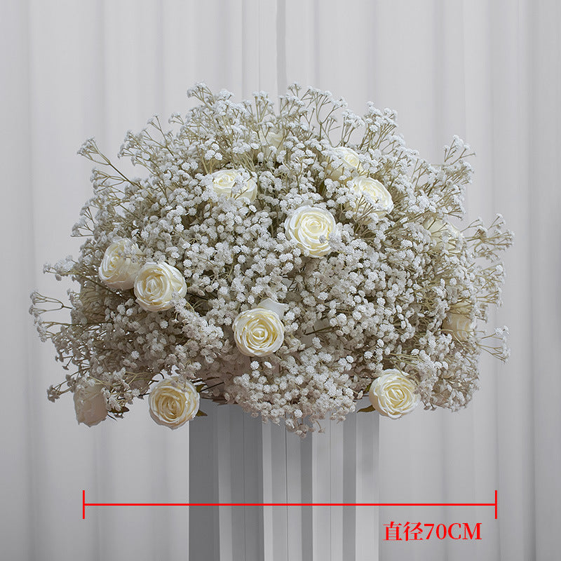 FB0001 Dark babybreath flower ball with roses