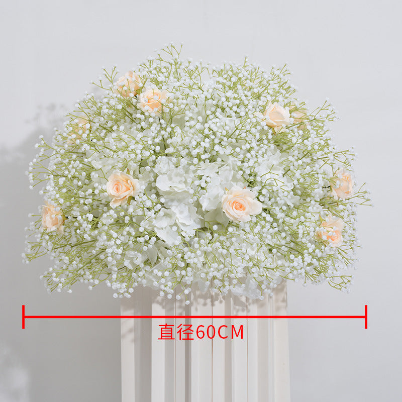 FB0030 Multicolor baby's breath rose ball