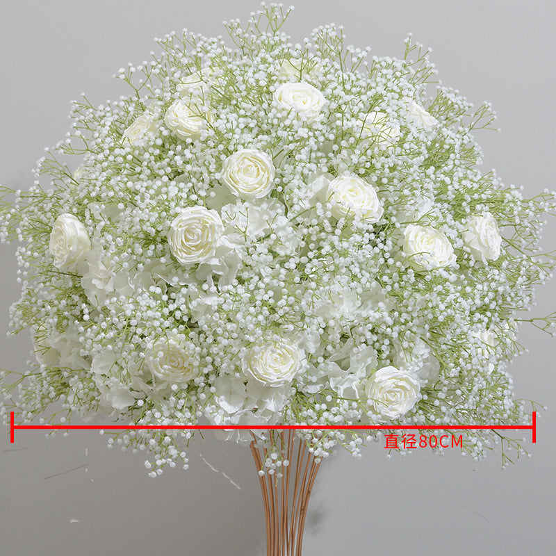 FB0028 Light color baby's breath rose ball