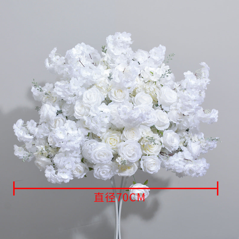 FB0019 White cherry blossom rose ball