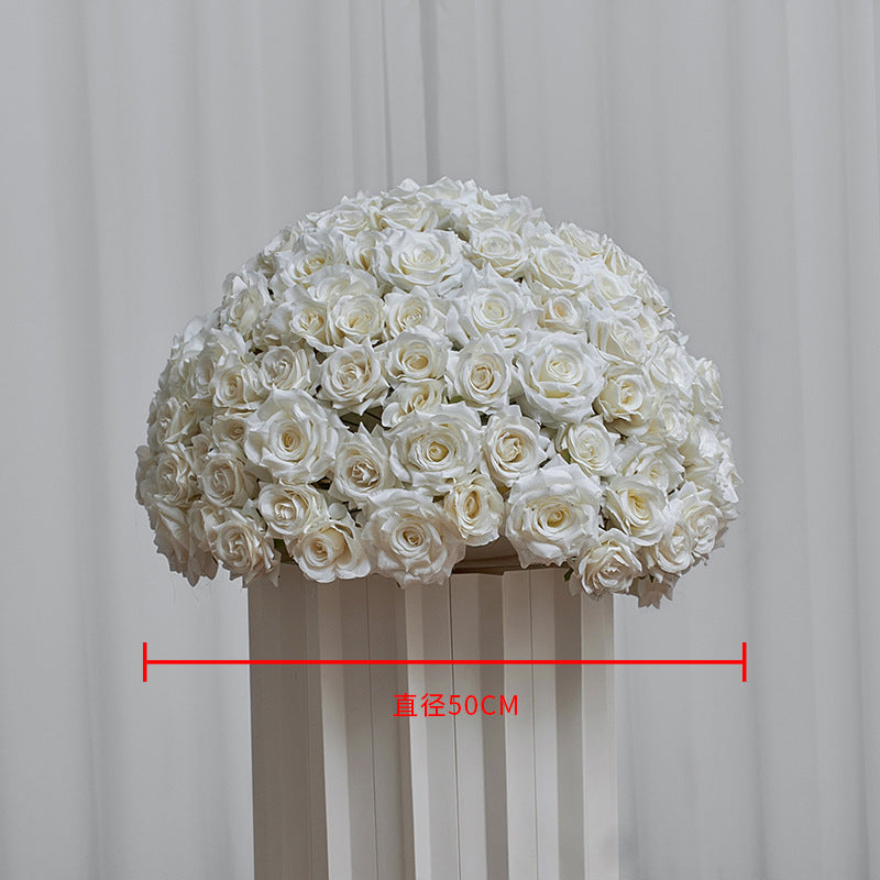 FB0026 white diamond rose ball