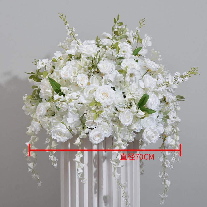 FB0025 White lily of the valley rose ball