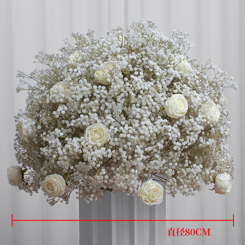 FB0001 Dark babybreath flower ball with roses