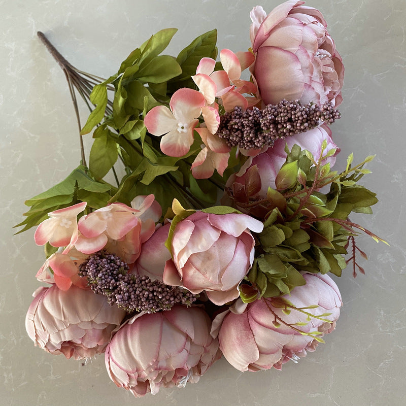 P0038 Thirteen heads of European peonies