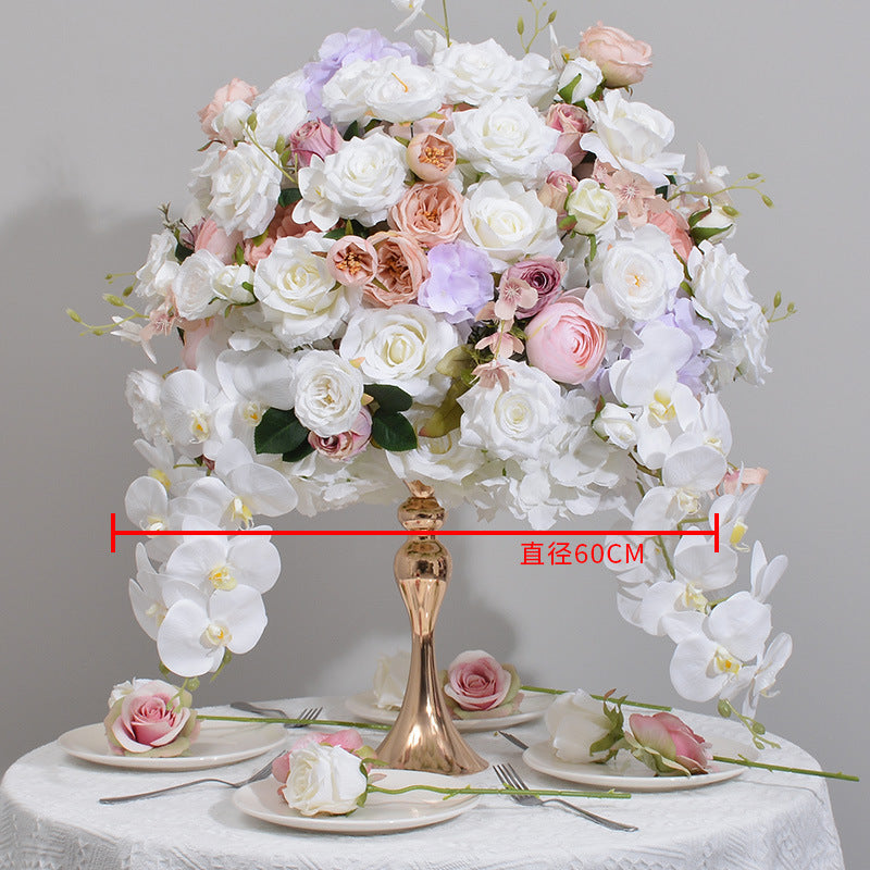 FB0047 Pink and Purple Phalaenopsis Hydrangea Rose Ball