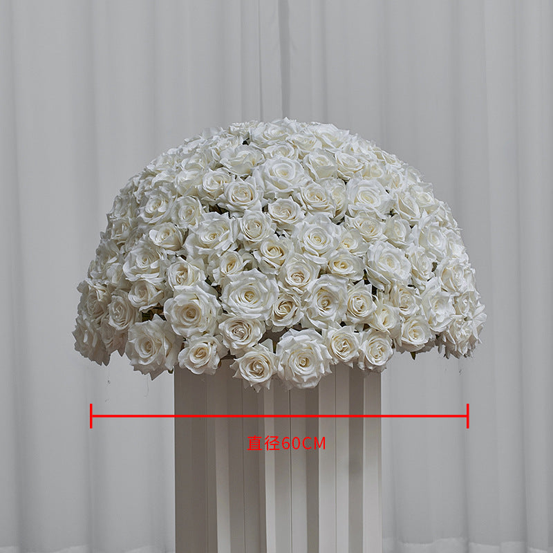 FB0026 white diamond rose ball