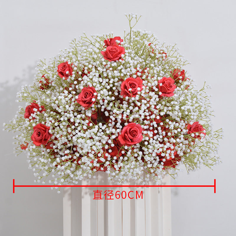 FB0030 Multicolor baby's breath rose ball