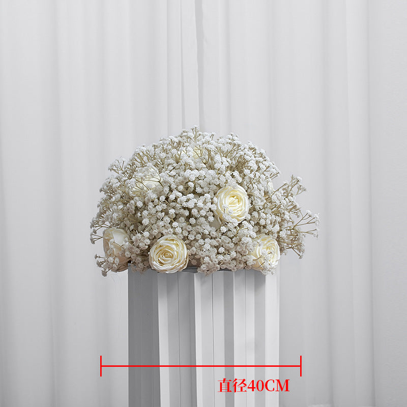 FB0001 Dark babybreath flower ball with roses