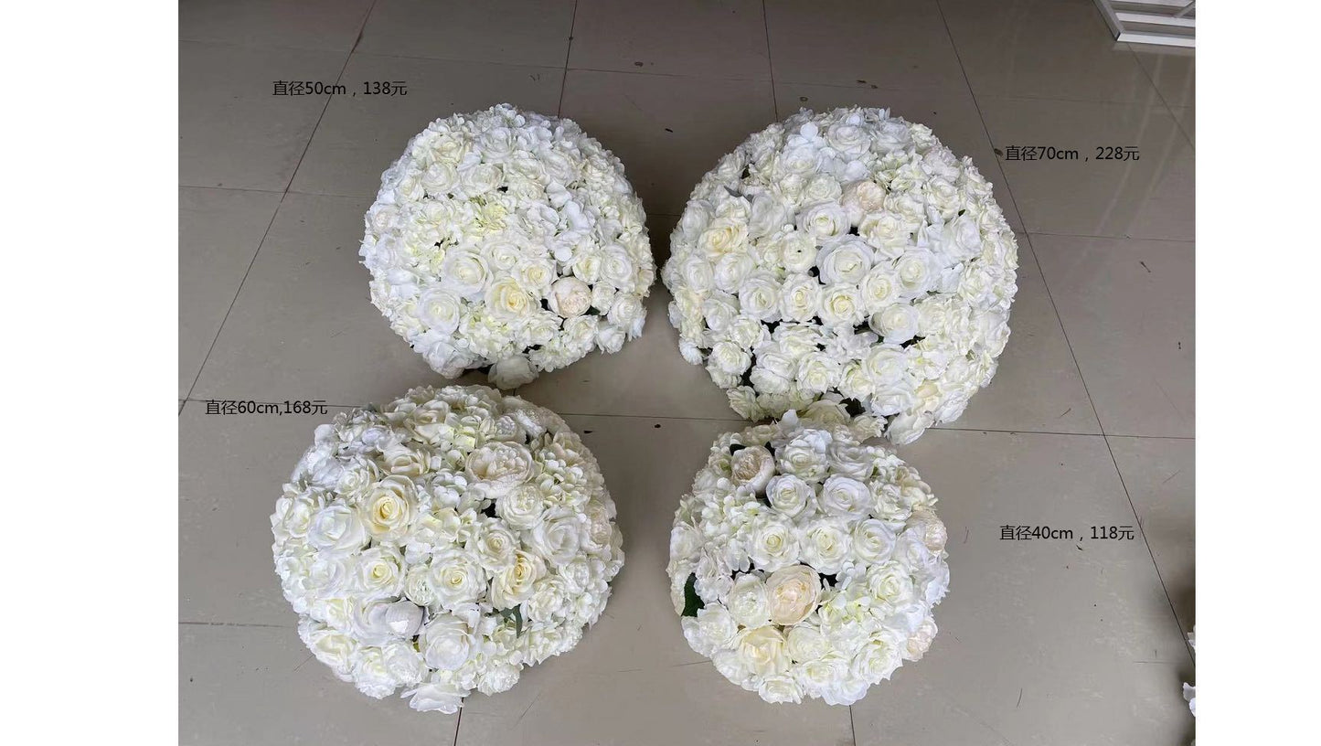 FB0018 White Ace Rose Ball