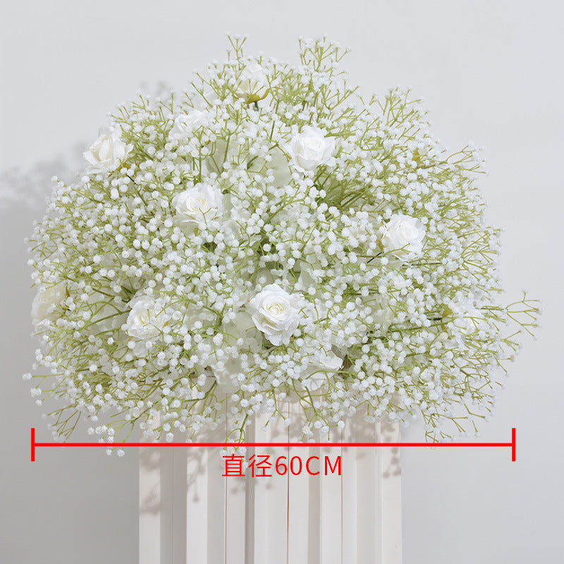 FB0030 Multicolor baby's breath rose ball