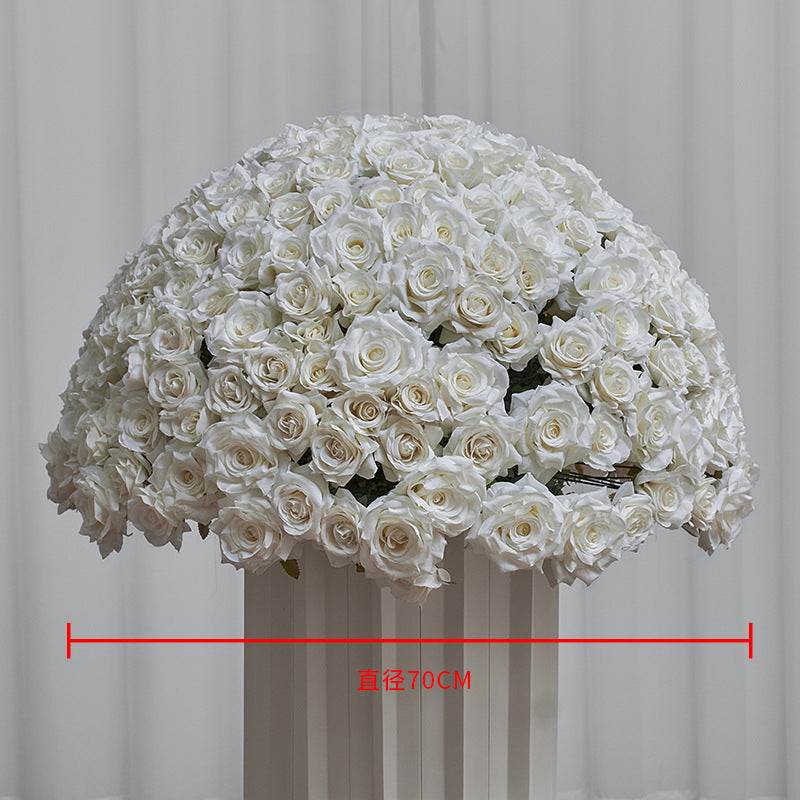 FB0026 white diamond rose ball