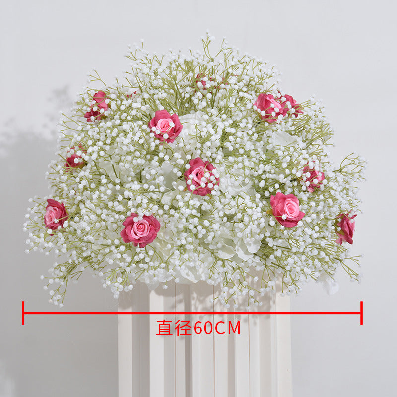 FB0030 Multicolor baby's breath rose ball