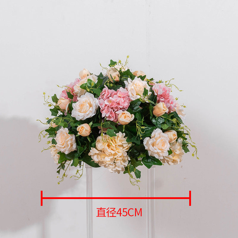 FB0008 Champagne leaf hydrangea rose artificial flower ball