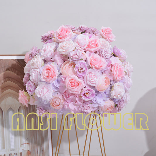 FB0034 Pink and purple hydrangea rose ball