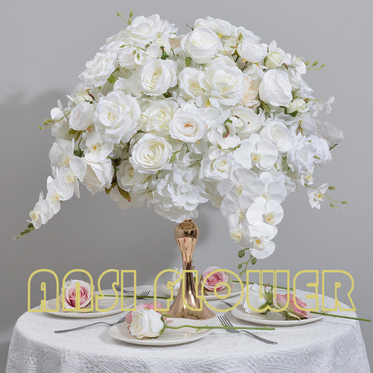 FB0044 White Phalaenopsis Hydrangea Rose Ball