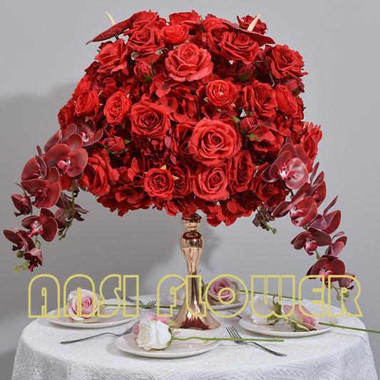 FB0046 Red Phalaenopsis Hydrangea Rose Ball